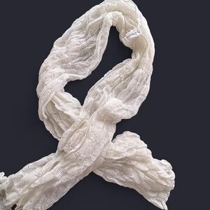 Target LIght Cream Lace Scarf with Ruffles